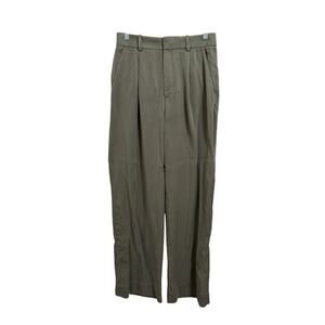 & Other Stories Women's Green Tapered Front High Rise Trouser Pants Size 4